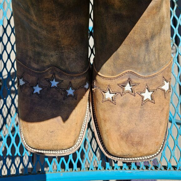 JB Dillon Men’s 14D Square Toe Distressed American Flag Patriotic Cowboy Boots main image 7